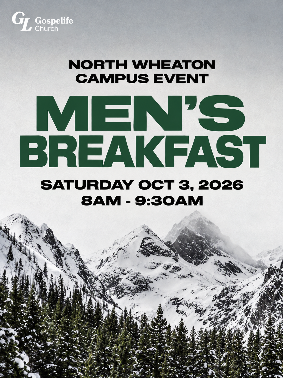 Men’s Breakfast at Gospelife North Wheaton — Saturday, October 3, 2026, 8–9:30 a.m.